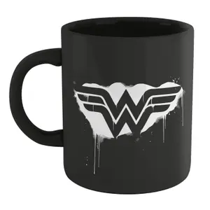 Official Wonder Woman Core Wonder Woman Graffiti Mug - Black 100% Ceramic, Dishwasher Safe