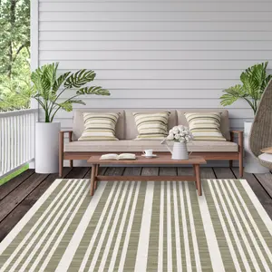 Duo Weave Collection Outdoor Rugs in Modern Stripes