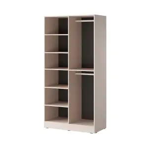 Serene Lund Hinged Door Wardrobe Flutes H2000mm W1010mm D510mm in Calming Beige - Tranquil Storage Retreat