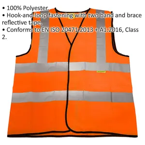 XXL Orange and Yellow High Visibility Waistcoat for Road Builders and Contractors