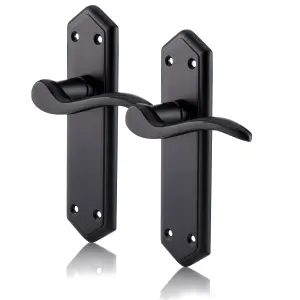 XFORT Matt Black London Suite Lever Latch Handles, Door Handles