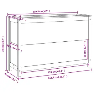 Berkfield Garden Raised Bed 119.5x40x78 cm Solid Wood Douglas