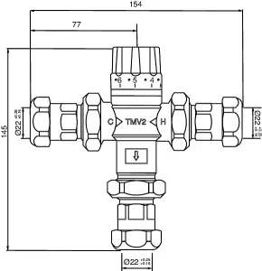 Deva Thermostatic 22mm Blending Valve - Precise  Water Mixing Temperature Control TMV2 & TMV3 Approved - Anti Scald