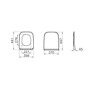 VitrA Koa White Slim Wall hung Square Toilet set with Soft close seat & Embedded cistern & frame