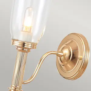 Elstead Carroll Classic 1 Light Wall Light, Rose Gold, IP44