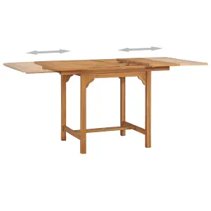 Berkfield Extending Garden Table (110-160)x80x75cm Solid Teak Wood