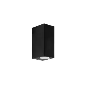 Luminosa Kubo Double Emission Outdoor Wall Fixture Up Down Light Black IP44 GU10 7W