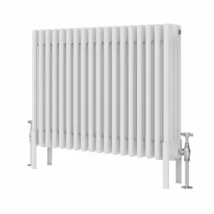 Right Radiators 600x830 mm Horizontal Traditional 4 Column Cast Iron Style Radiator White