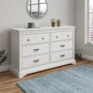 Bristol 6 Drawer Dresser White