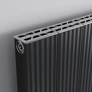 Agadon Madrid Aluminium Designer Radiator 1800 x 500 mm Anthracite - 4208 BTU - 10 Years Guarantee