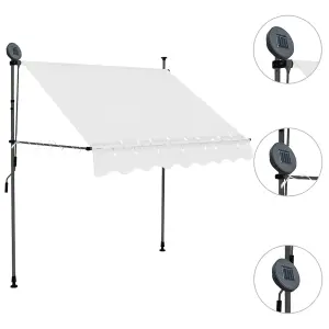 Berkfield Manual Retractable Awning with LED 200 cm Cream