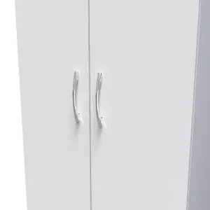 Heddon 2 Door 2 Drawer Wardrobe in White Matt (Ready Assembled)