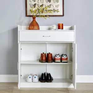 Home Source Novara White 2 Door Shoe Storage Cabinet