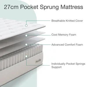 Bealeton  27cm Memory Foam Pocket Sprung Mattress Kingsize (5')