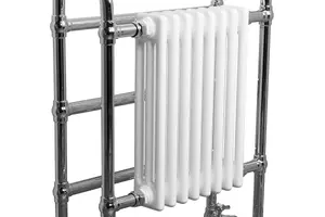 Rinse Traditional Victorian 904x674mm Heated Towel Rail Bathroom Radiator Chrome & White