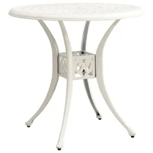 Berkfield Garden Table White 78x78x72 cm Cast Aluminium