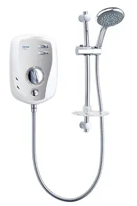 Triton T100xr 9.5KW Electric Shower White & Brushed Chrome Fascia - Rp T80XR