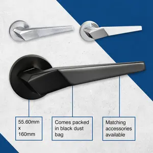 UAP ORO & ORO - Skywalker Lever - Round Rose Chrome Plated Door Handle for Internal Doors - Easy Installation