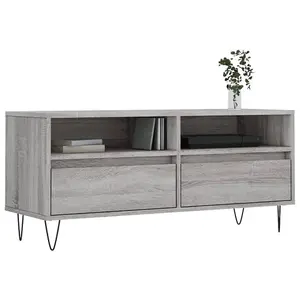 Berkfield TV Cabinet Grey Sonoma 100x34.5x44.5 cm Engineered Wood