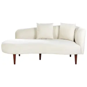 Right Hand Velvet Chaise Lounge Cream CHAUMONT