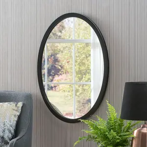 Maureen Wood Flat Wall Mirror Black / 44.5cm H x 34.3cm W