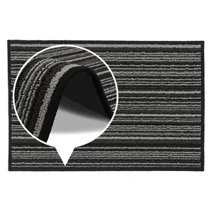  Non-Slip Indoor Door Mat Black / Rectangle W40 x L60 cm