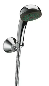 Chrome Lever Bath Shower Mixer Tap + Single Mode Head and Fixed Wall Bracket