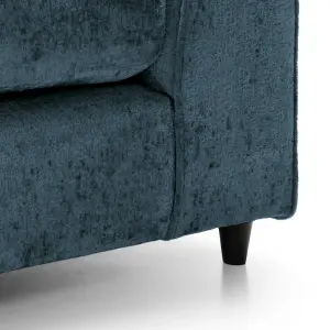 Harriet Plus Crushed Chenille U-Shape Sofa in Dark Blue