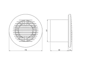 Round Bathroom Extractor Fan 150mm / 6" with Timer Sensor