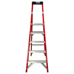 Excel Electricians Fibreglass Platform Step Ladder 5 Tread 1.81m EN131