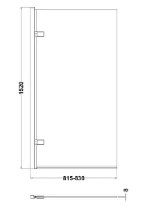 Bath Suite - 1700x750mm Round Bath, Front Panel and Hinged Bath Screen - Chrome