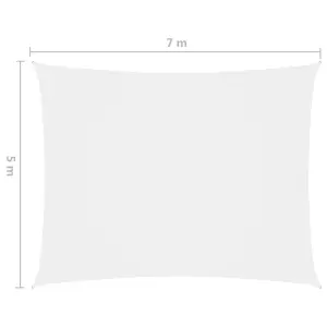 Berkfield Sunshade Sail Oxford Fabric Rectangular 5x7 m White