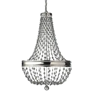 8 Bulb Chandelier Ceiling Light Highly Polished Nickel LED E14 60W