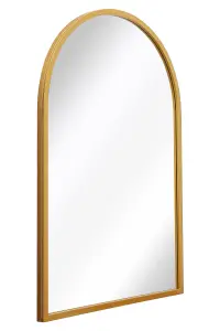 MirrorOutlet The Arcus Gold Metal Framed Arched Garden Wall Mirror 100CM X 70CM