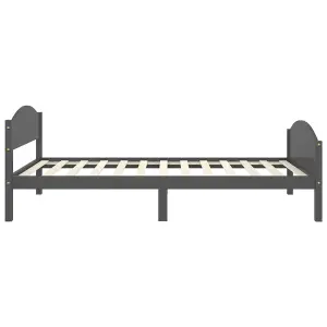 Berkfield Bed Frame Dark Grey Solid Pine Wood 100x200 cm