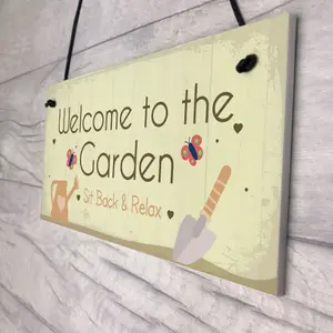 Red Ocean Cute Garden Sign Summer House Plaque Summer House Accessories Home Decor Plaque Gift Keepsake