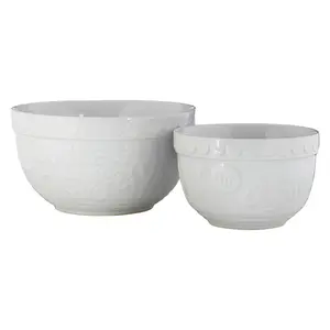 Interiors By Premier Versatile Set Of Two Round Mixing Bowls, Charming Kitchen Bowl For Breakfast, Durable Bowl Set For Kitchen