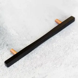 160mm Black/Copper T-Bar Handle