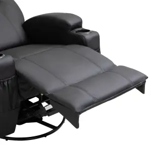 HOMCOM 8-Point Massage Recliner Chair Sofa Rocking Swivel W/ Remote Control