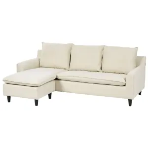 Corner Sofa ELVENES Light Beige Fabric Right Hand