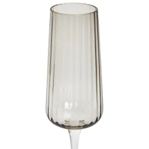 Set of 4 Champagne Flutes QUARTZ Grey