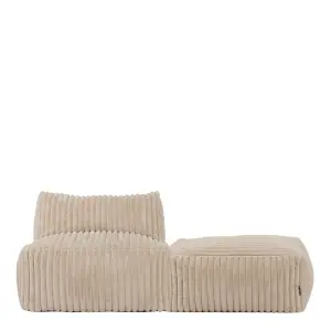 icon Tetra Ribbed Faux Fur Modular Sofa Bean Bag - Natural (2pc, Combination 2)