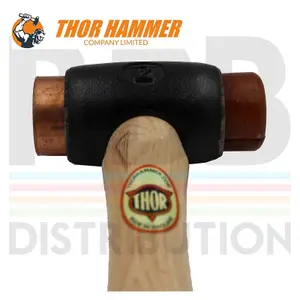 Thor Hammer Copper Hide Two Replaceable Faces wood handle Mallet Head Size A