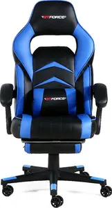 Blue Leather Gtforce Turbo Gaming Chair With Recline And Footrest | Furniture Online