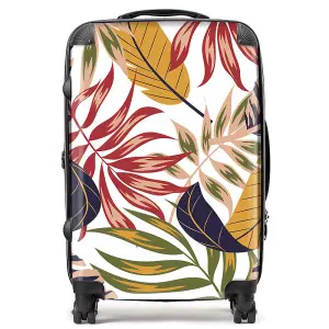 Hawaiian Style Jungle Leaves Suitcase - Medium