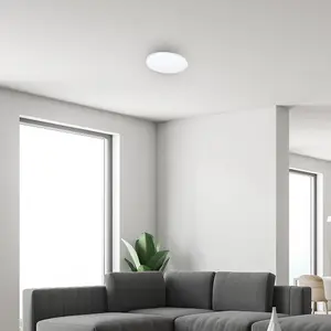 Milagro Ceiling Lamp Siena 25W LED 350 mm Stylish White And Chrome Circular Design Dimmable Including Remote Control