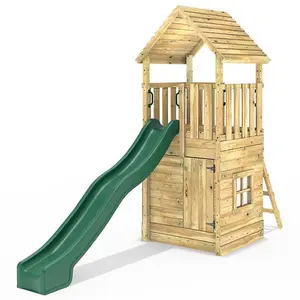 Rebo Modular Wooden Climbing Frame Adventure Playset - M7 with Den