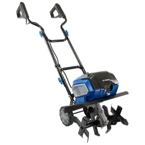 Hyundai 2x 20v (40V) Cordless Garden Tiller, 360mm Width, 220mm Depth, Brushless Motor, Li-Ion Batteries  HY2198