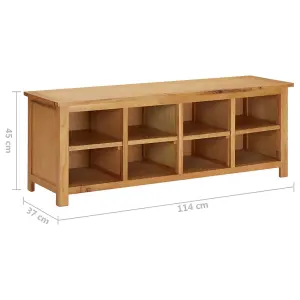 Berkfield Shoe Rack 114x37x45 cm Solid Oak Wood