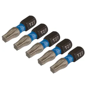 Draper Expert TX-STAR Impact Screwdriver Bits, T27 x 25mm, 1/4" Hex (Pack of 5) 05495